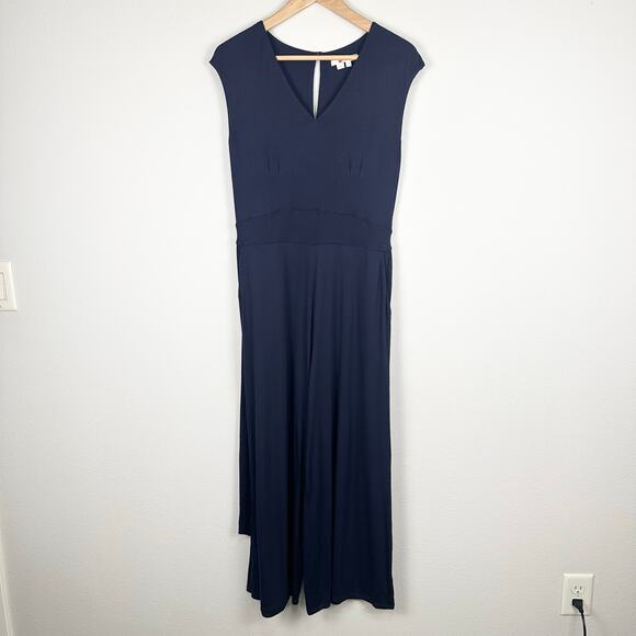 Boden Corinne Jersey Jumpsuit Navy US Size 10 - Picture 7 of 11